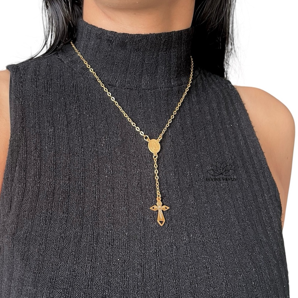 Rosary Style Necklace | Blessed Mother & Jesus Crucifix 🙏🏼🫶🏼 Handmade With Love